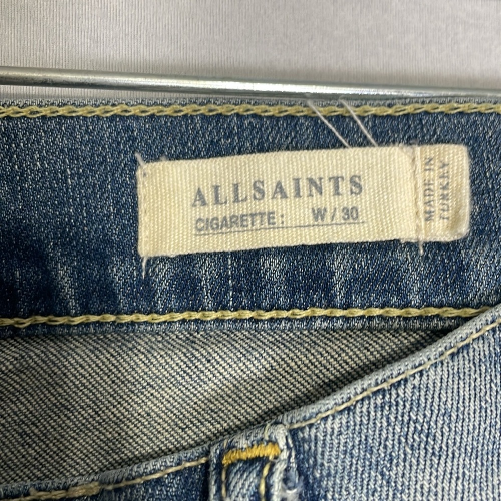 All Saints Men's Blue Distressed Jeans - Picture 3 of 5